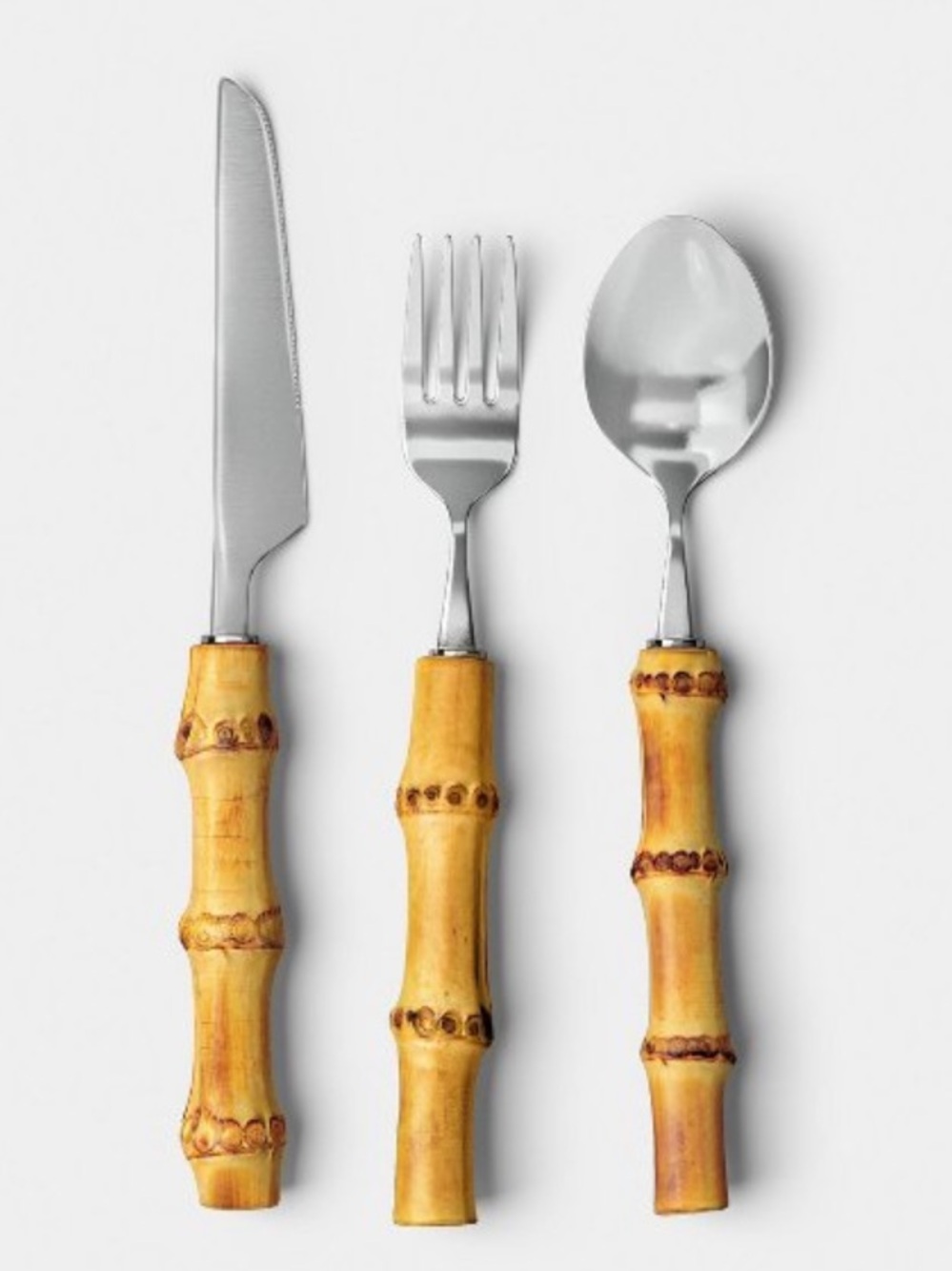 THRESHOLD NWT 3pc Bamboo Flatware Set